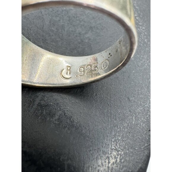 Vintage Carolyn Pollack size 6 Carved Mother of Pearl Sterling Silver Ring - Picture 12 of 13